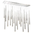 Load image into Gallery viewer, Cascade Etched Glass Rectangular Multi-Light Pendant Light - Polished Nickel Finish
