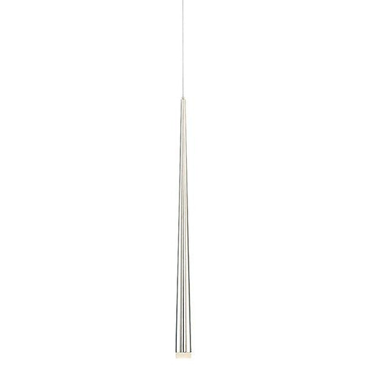 Cascade Etched Glass 19" Mini Pendant Light - Polished Nickel