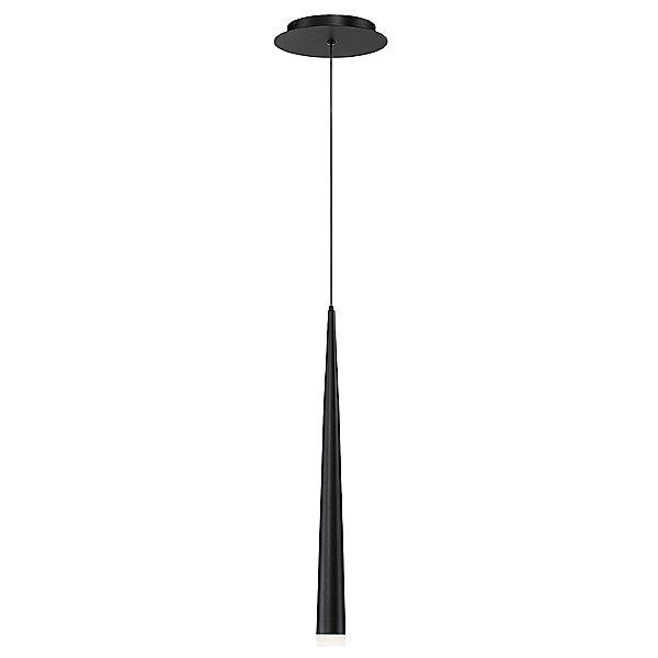 Cascade Etched Glass 19" Mini Pendant Light - Black