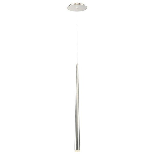 Cascade Etched Glass 28" Mini Pendant Light - Polished Nickel
