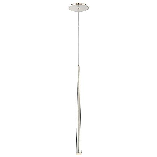 Cascade Etched Glass 28" Mini Pendant Light - Polished Nickel