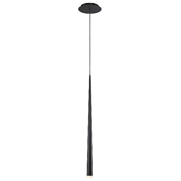 Cascade Etched Glass 28" Mini Pendant Light - Black