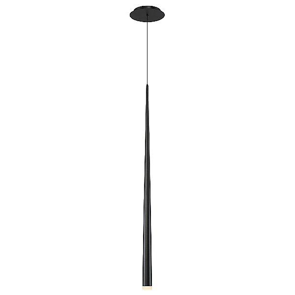 Cascade Etched Glass 37" Mini Pendant Light - Black