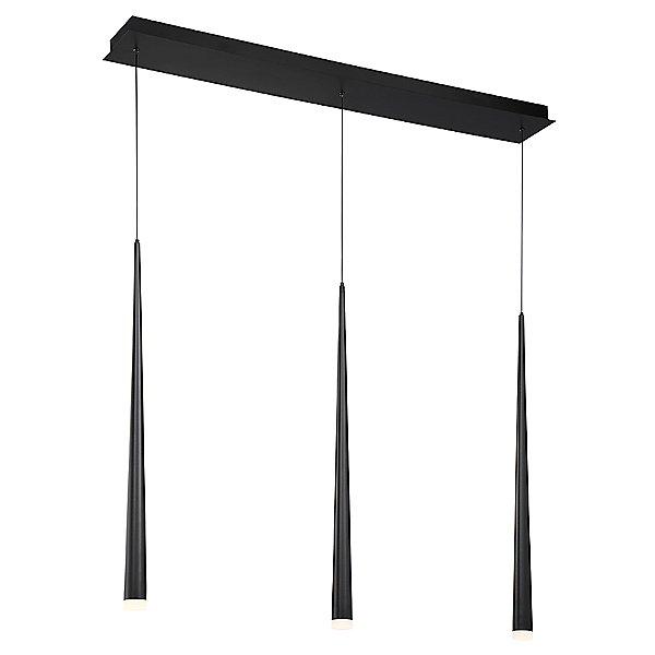 Cascade 3-Light Etched Glass Linear Suspension - Black Finish