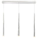 Cascade 3-Light Etched Glass Linear Suspension - Polished Nickel Finish