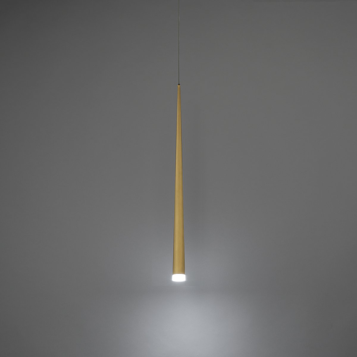 Cascade 28" Etched Glass Mini Pendant Light - Aged Brass Finish