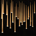 Cascade Etched Glass Rectangular Multi-Light Pendant Light - Aged Brass Finish Detail