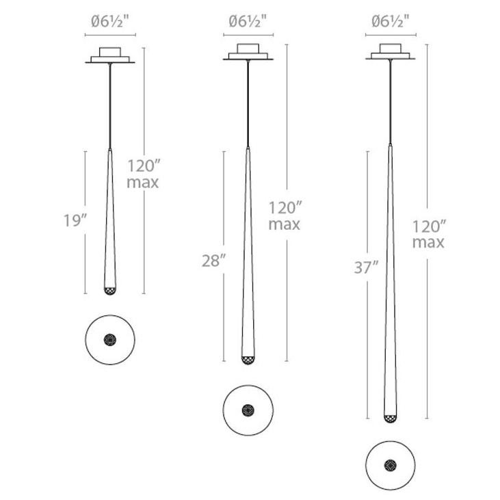 Cascade LED Pendant Light - Diagram