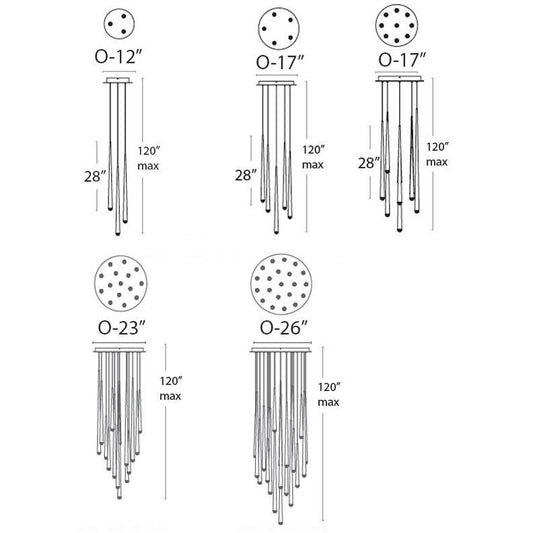 Cascade LED Round Chandelier - Diagram