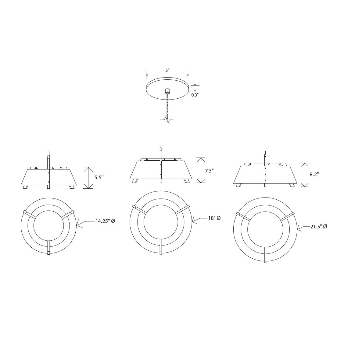 Casia LED Pendant - Diagram