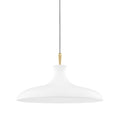 Load image into Gallery viewer, Cassidy Large Pendant - White/Aged Brass Finish
