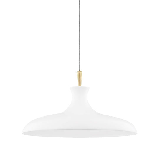 Cassidy Large Pendant - White/Aged Brass Finish