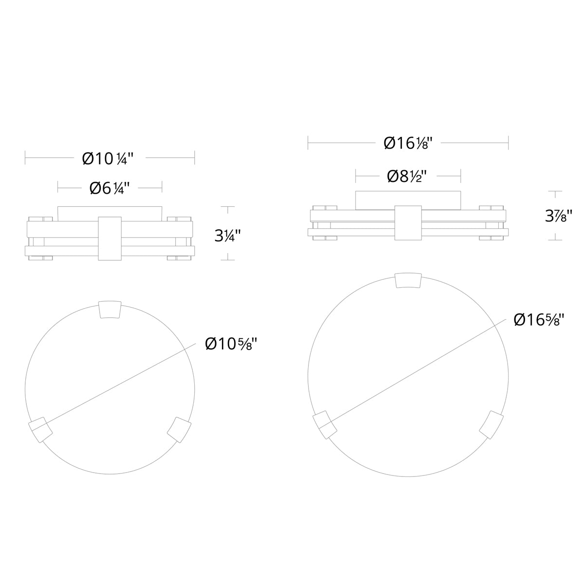 Catalonia LED Flush Mount - Diagram