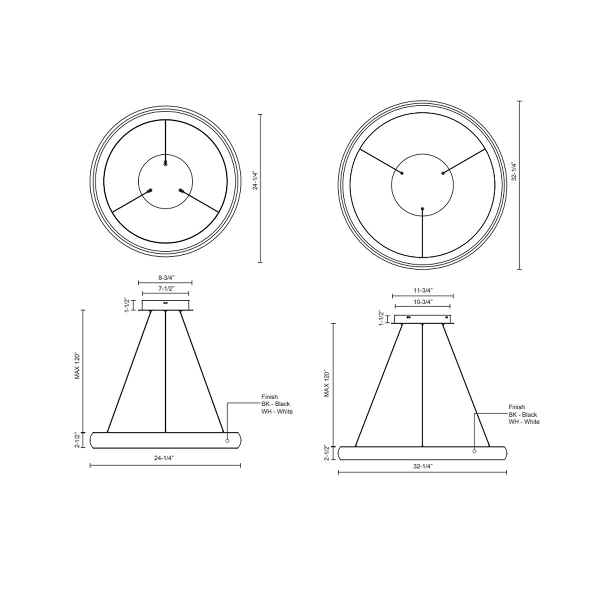 Cerchio LED Chandelier - Diagram