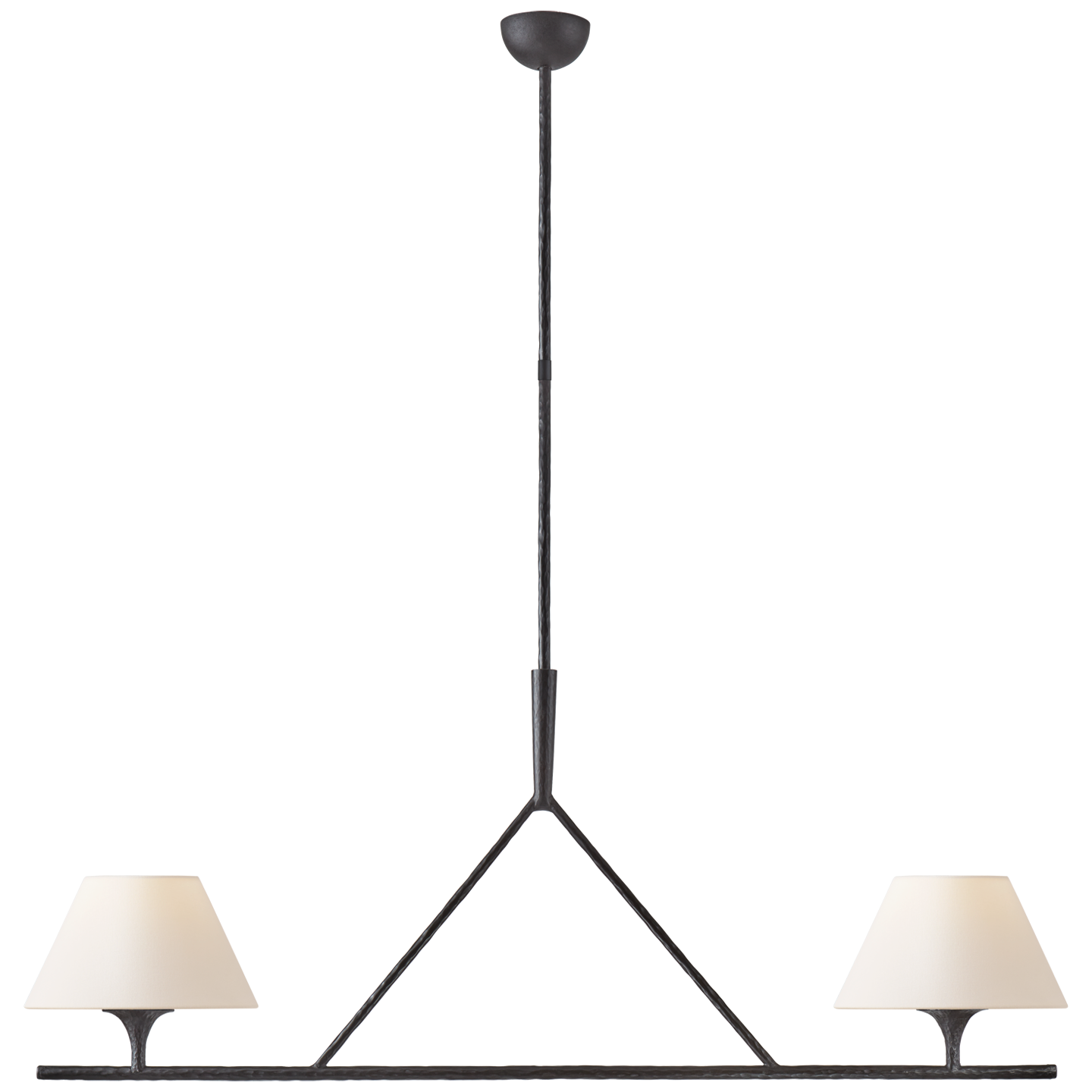 Cesta Large Linear Chandelier - Aged Iron Finish