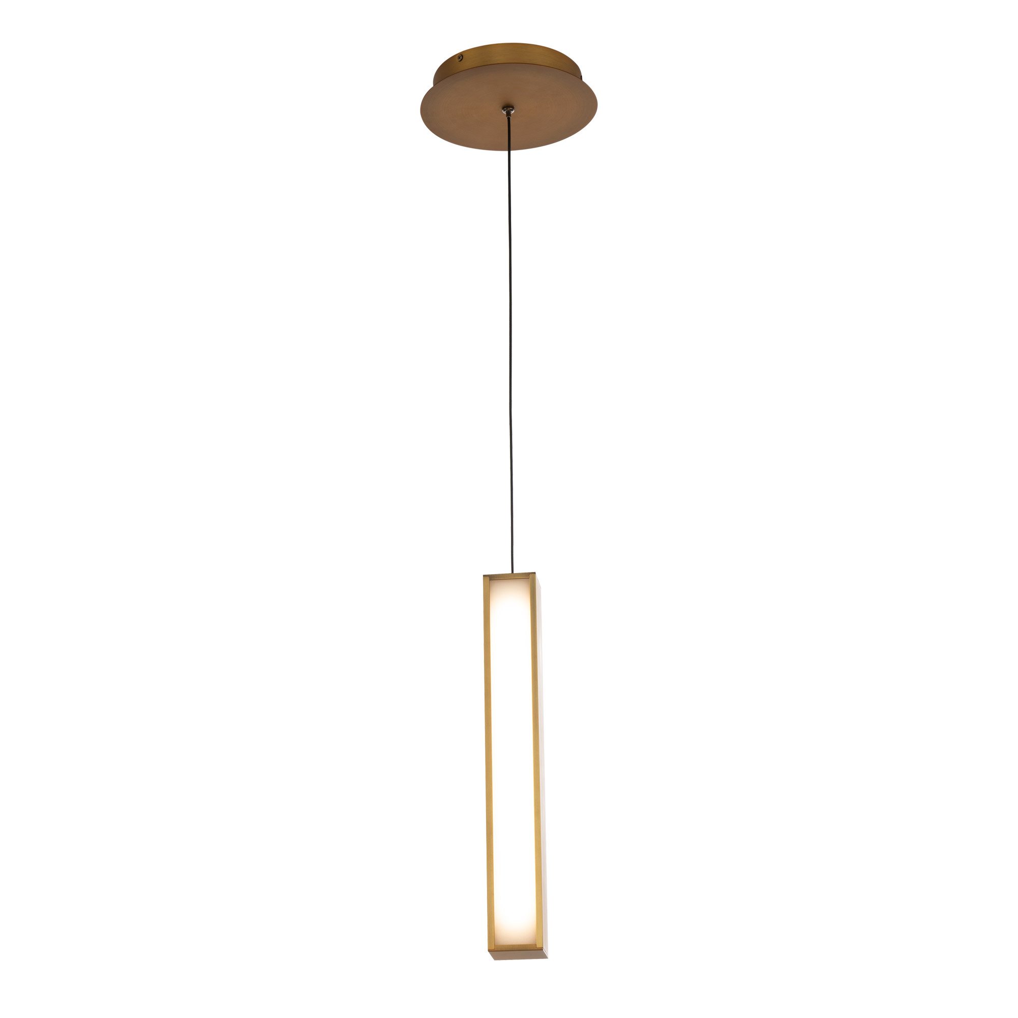 Chaos 14" LED Mini Pendant - Aged Brass Finish