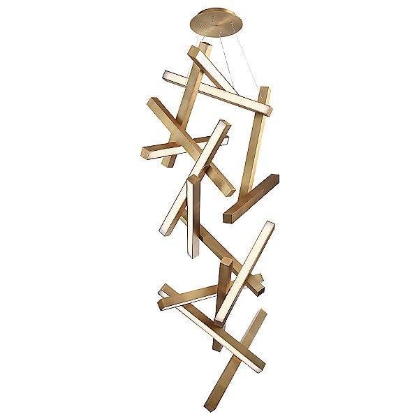 Chaos 75" Vertical Pendant Light - Aged Brass Finish