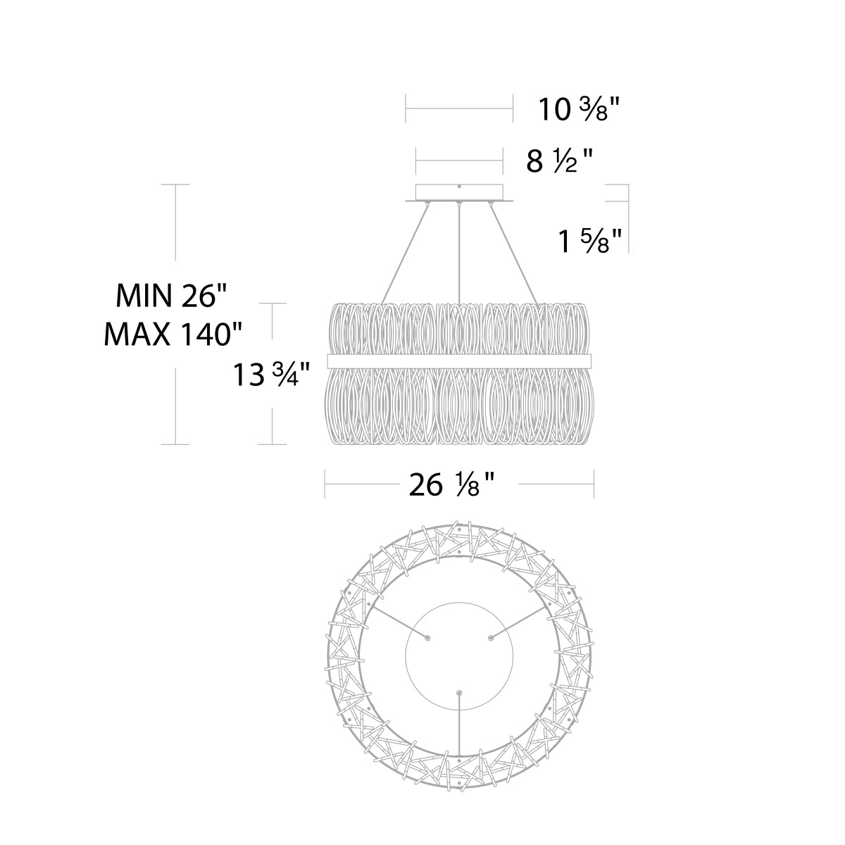 Charlize LED Chandelier - Diagram