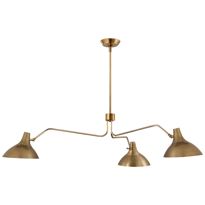 Charlton Large Triple Arm Chandelier - Hand-Rubbed Antique Brass Finish