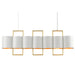 Chaunce Linear Chandelier - White/Gold Leaf Finish