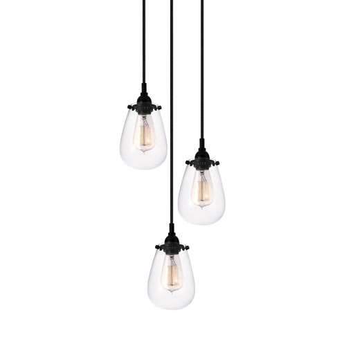 Chelsea 3 Light Pendant - Satin Black