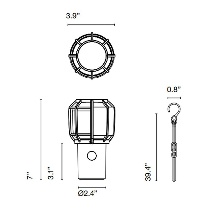 Chispa Portable Lantern - Diagram