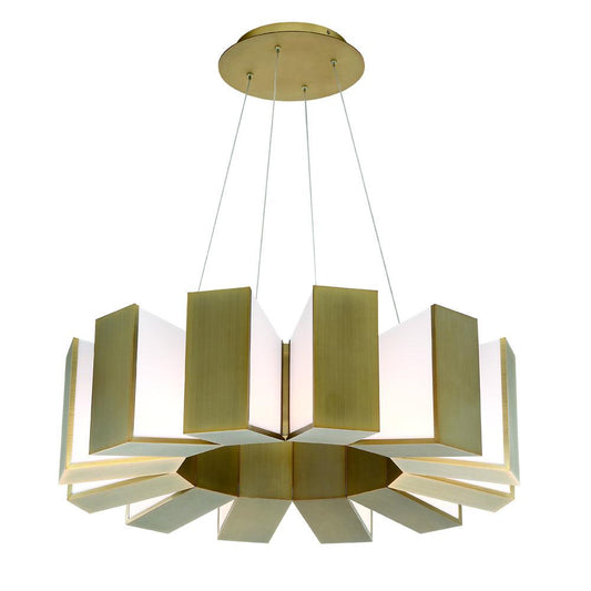 Chronos 34" Chandelier - Aged Brass Finish