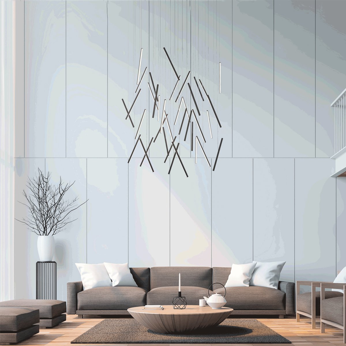 Chute LED Round Multi-Light Pendant - Display