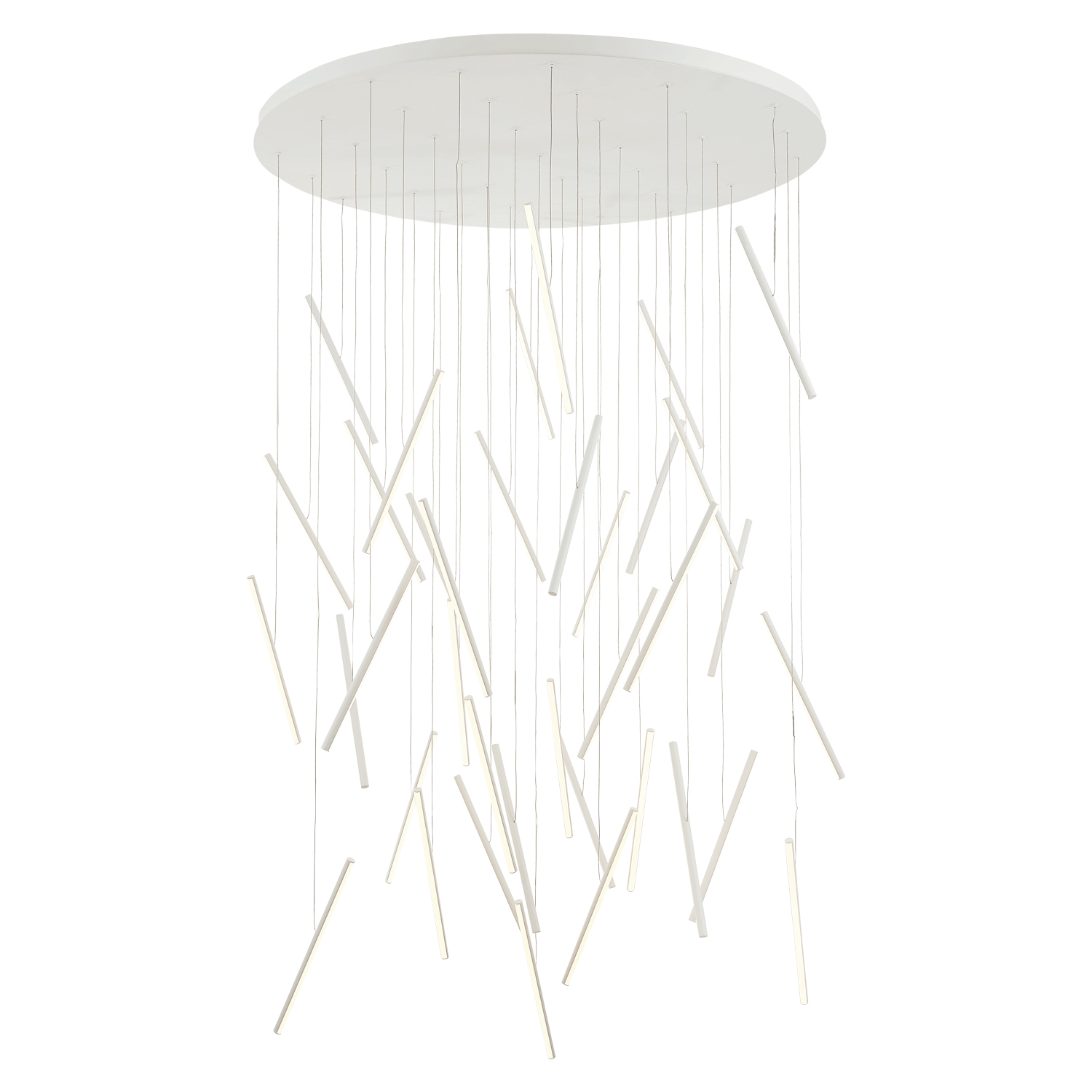 Chute LED Round Multi-Light Pendant - White Finish
