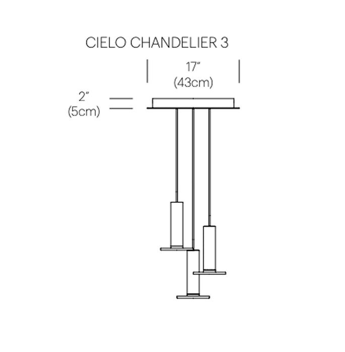 Cielo 3-Light Chandelier - Diagram