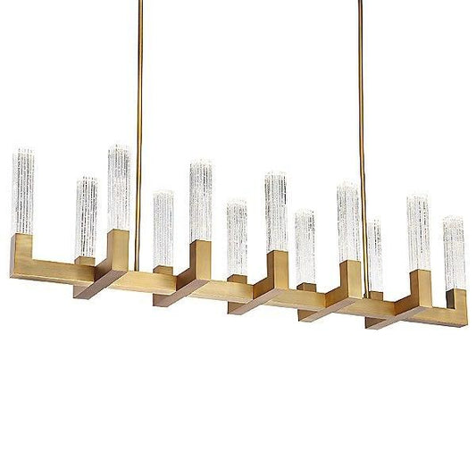 Cinema Linear Suspension Light - Aged Brass Finish