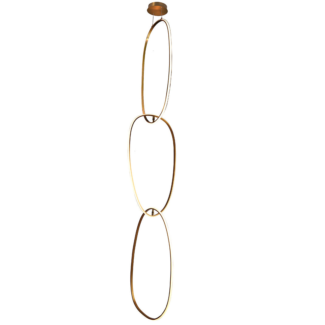 Circa Long Pendant - Brushed Gold Finish