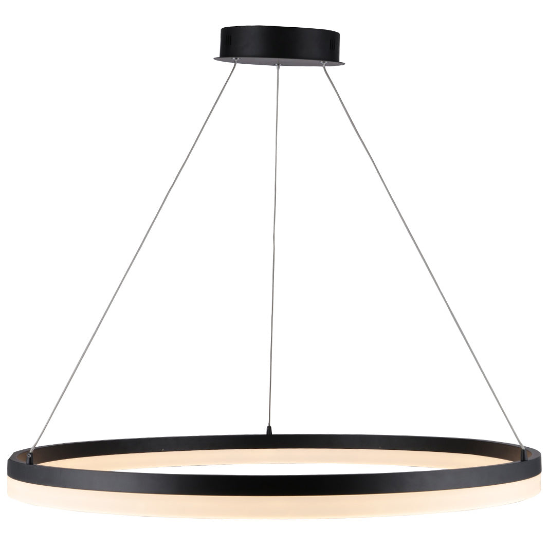 Circa 40" Ring Pendant - Black Finish