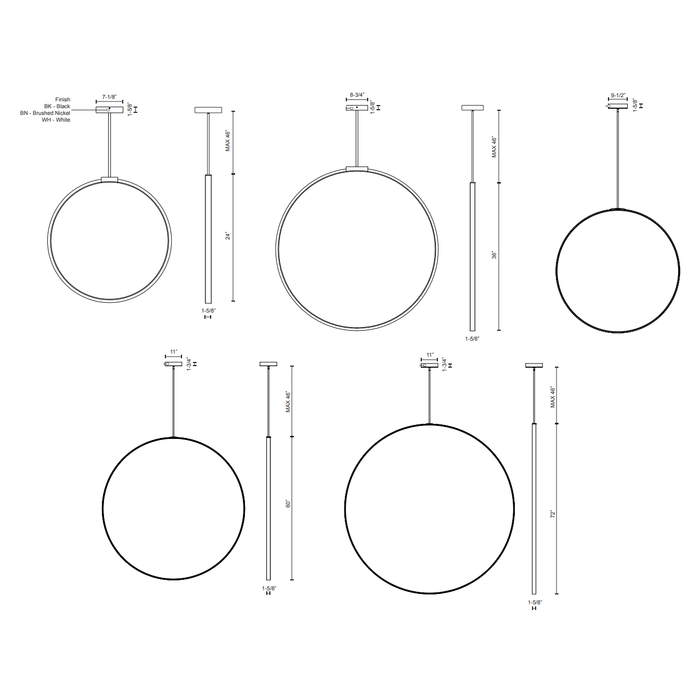Cirque LED Pendant - Diagram
