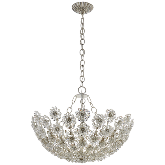Claret Short Chandelier - Burnished Silver Leaf Finish