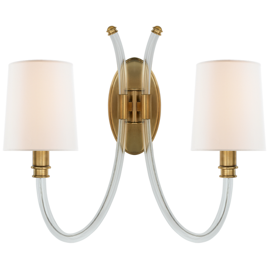 Clarice Double Sconce - Antique Brass Finish