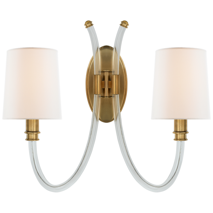 Clarice Double Sconce - Antique Brass Finish