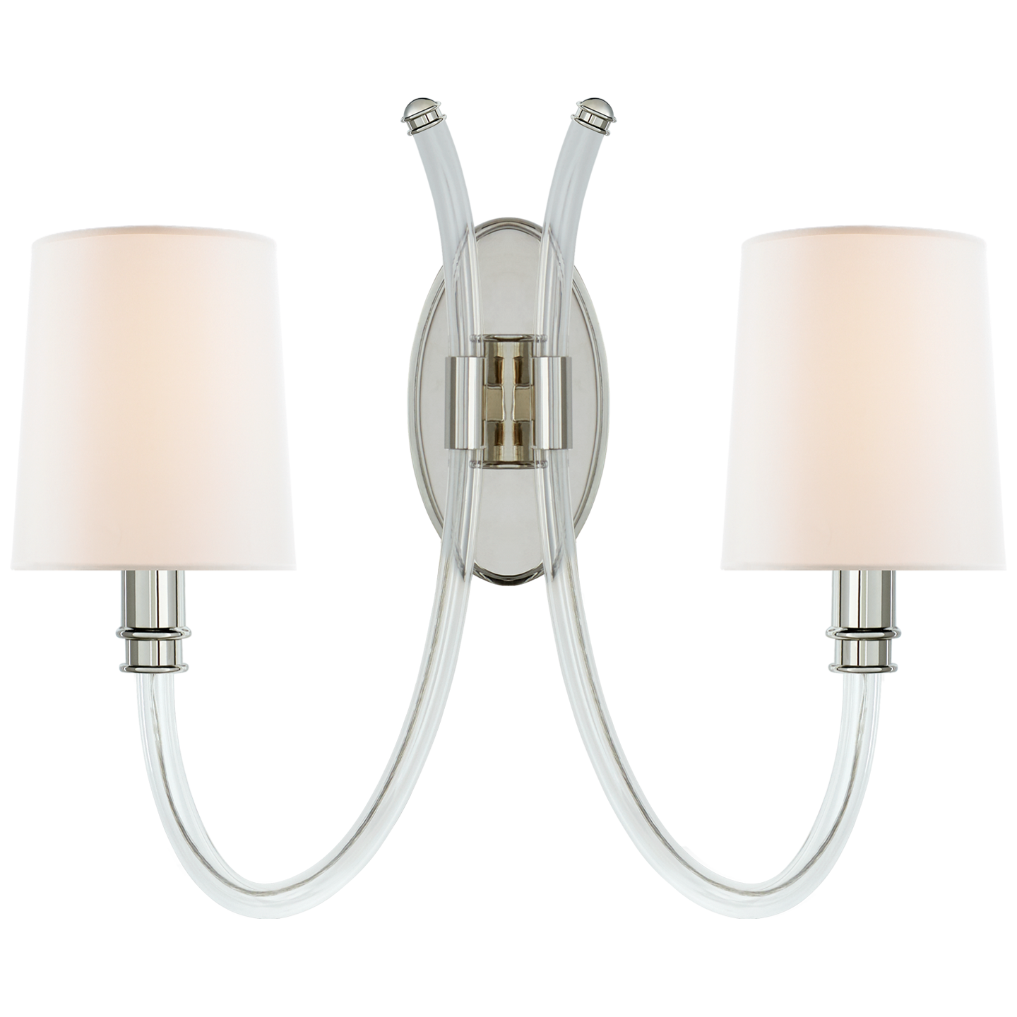 Clarice Double Sconce - Polished Nickel Finish