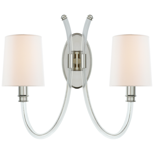 Clarice Double Sconce - Polished Nickel Finish