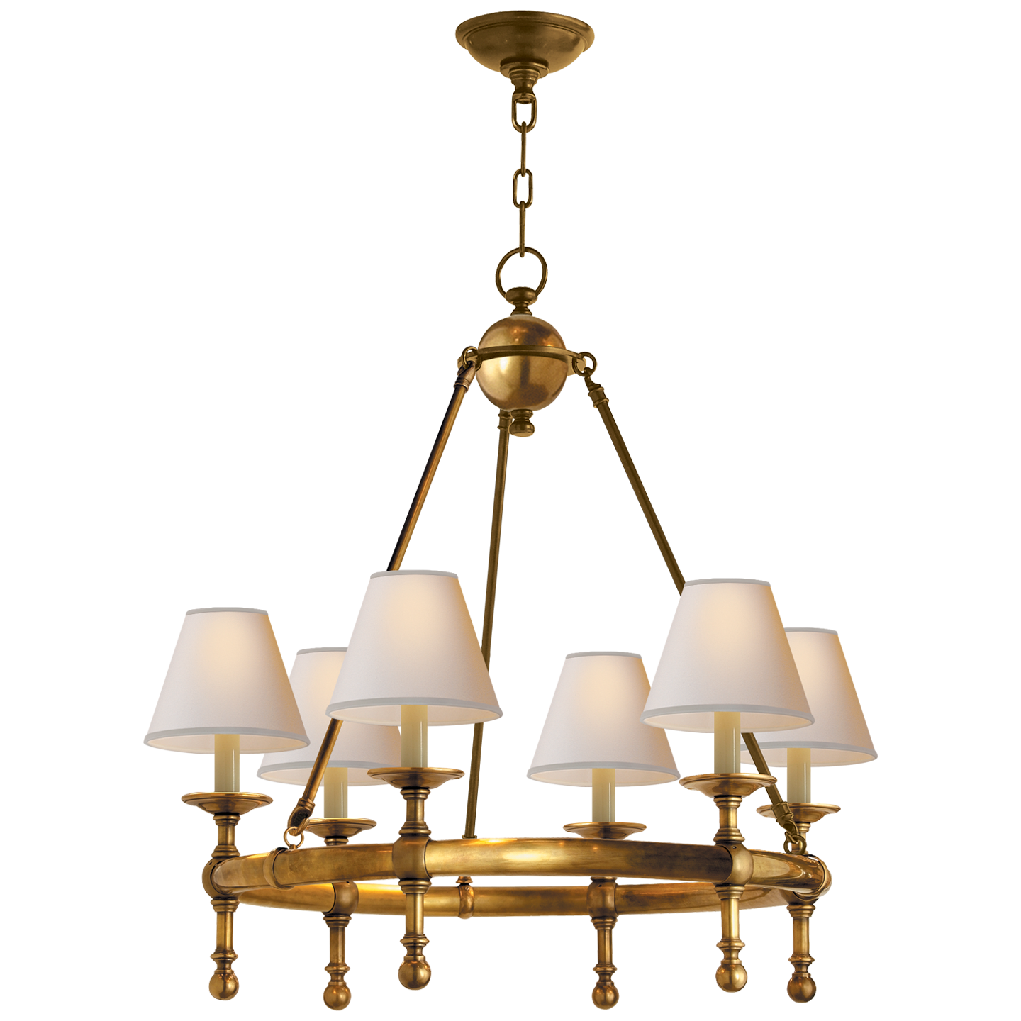 Classic Mini Ring Chandelier - Hand-Rubbed Antique Brass Finish