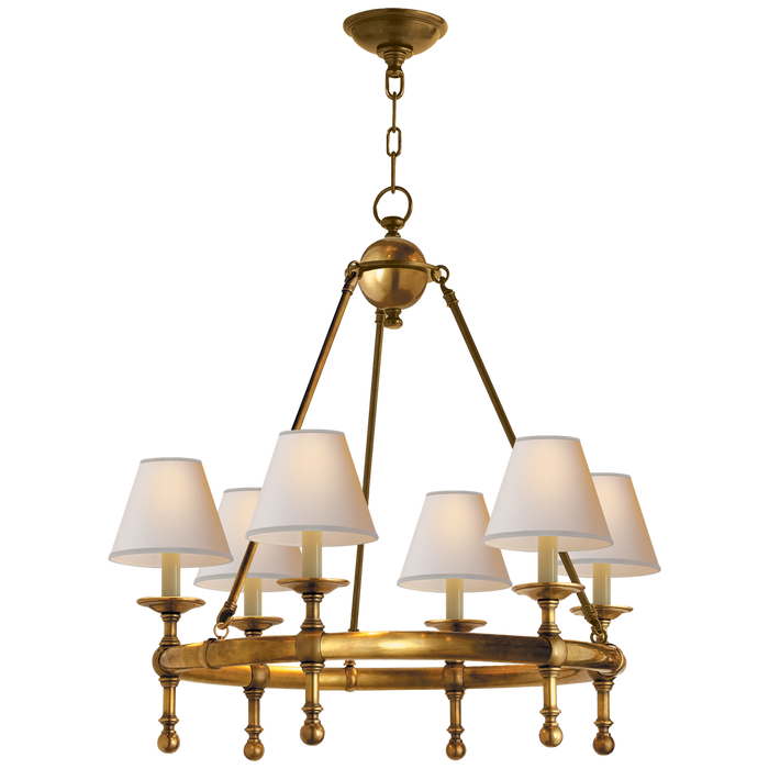 Classic Mini Ring Chandelier - Hand-Rubbed Antique Brass Finish