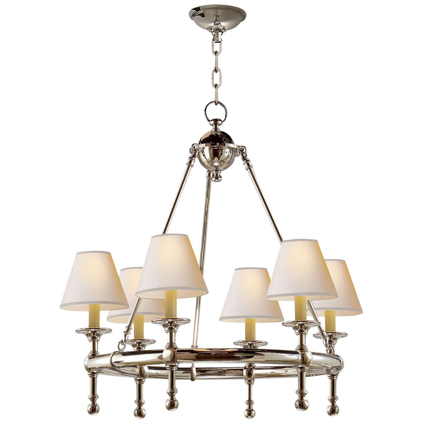 Classic Mini Ring Chandelier - Polished Nickel Finish