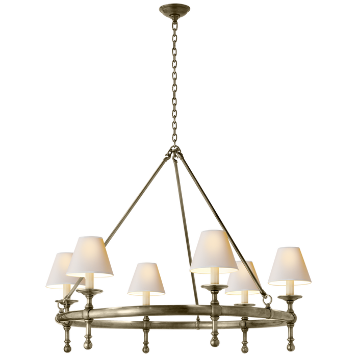 Classic Ring Chandelier - Antique Nickel Finish