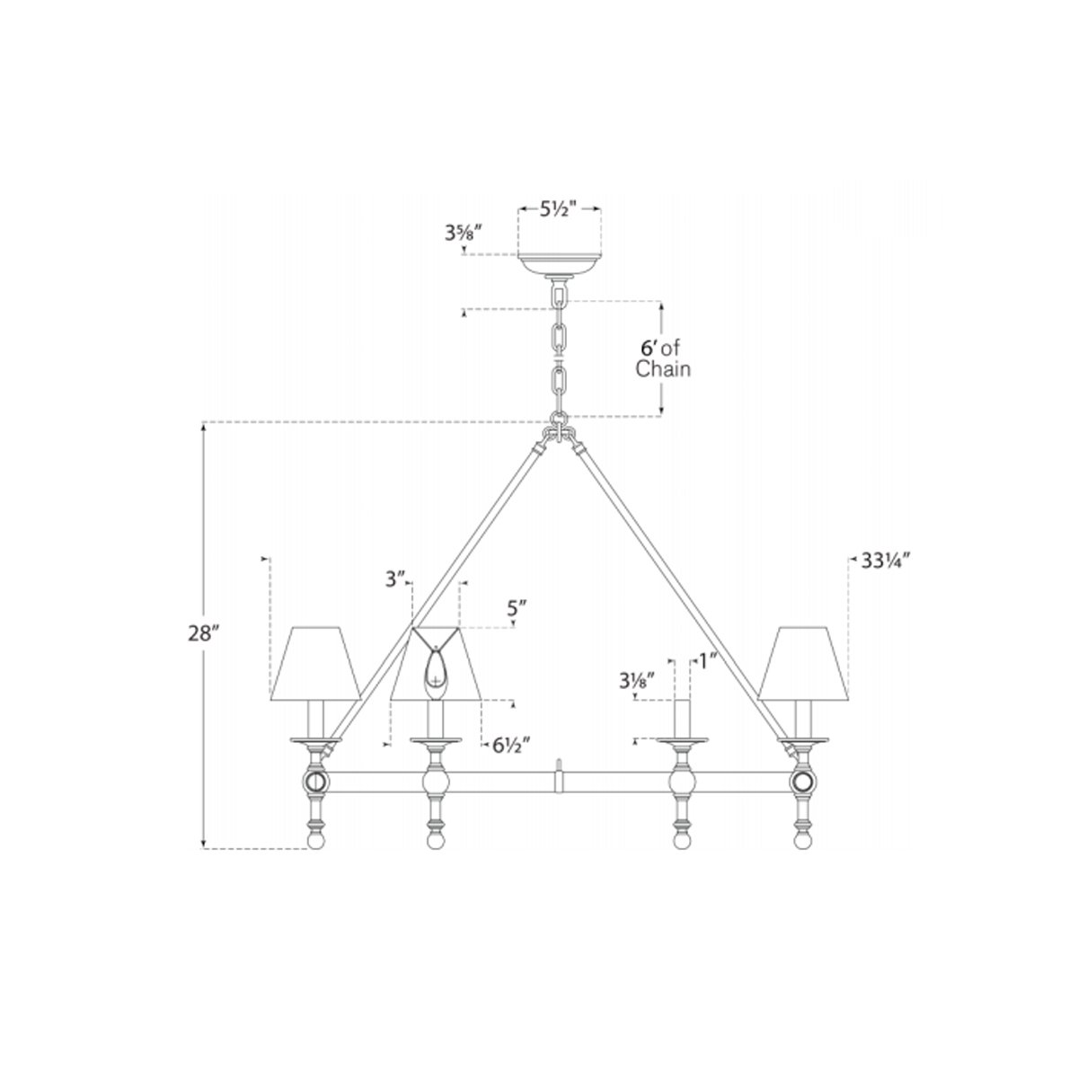 Classic Ring Chandelier - Diagram