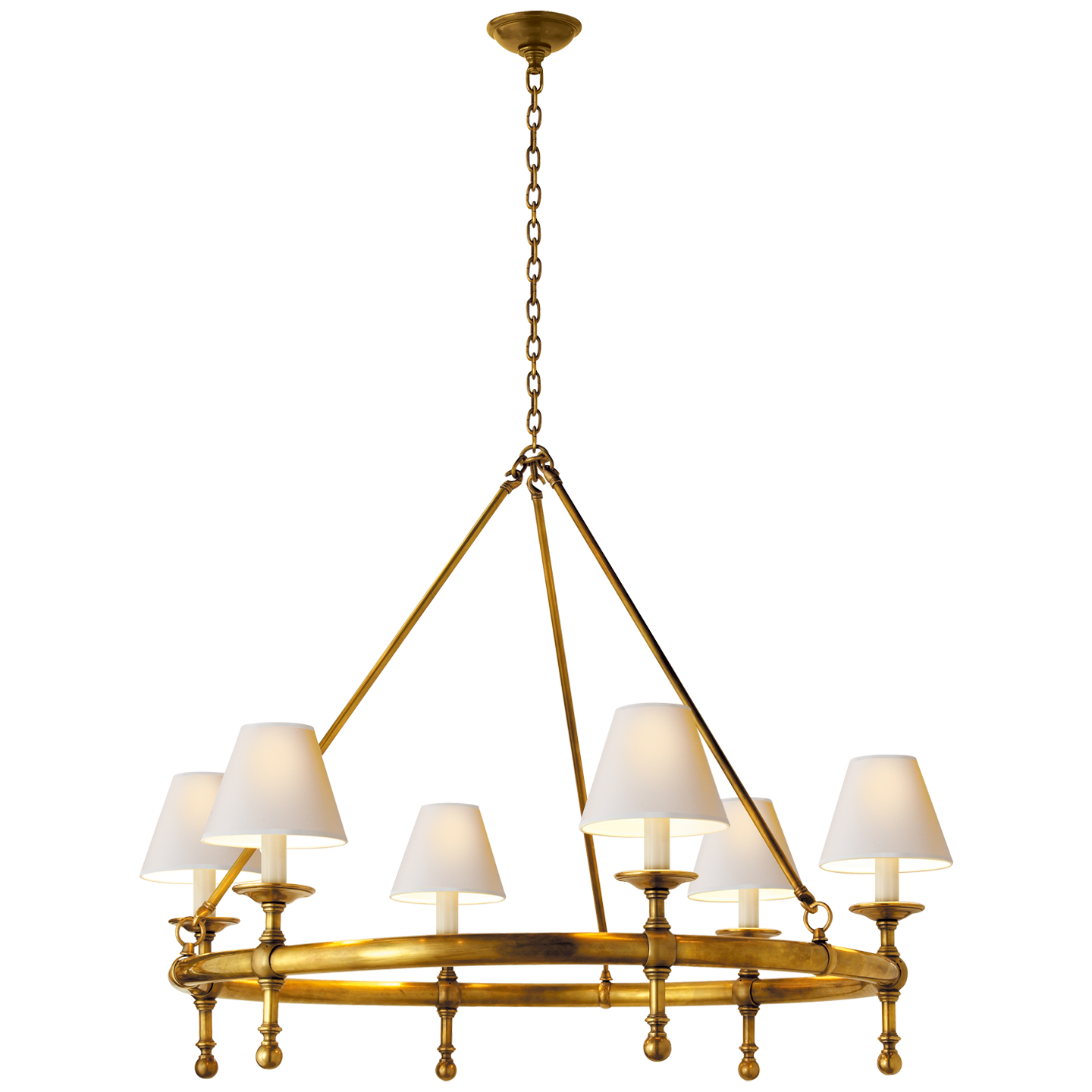 Classic Ring Chandelier - Hand-Rubbed Antique Brass Finish