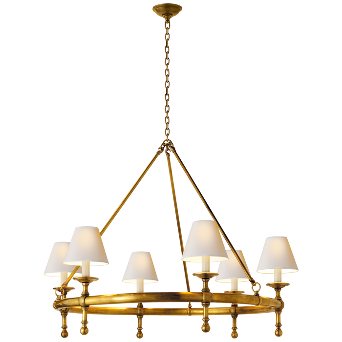 Classic Ring Chandelier - Hand-Rubbed Antique Brass Finish