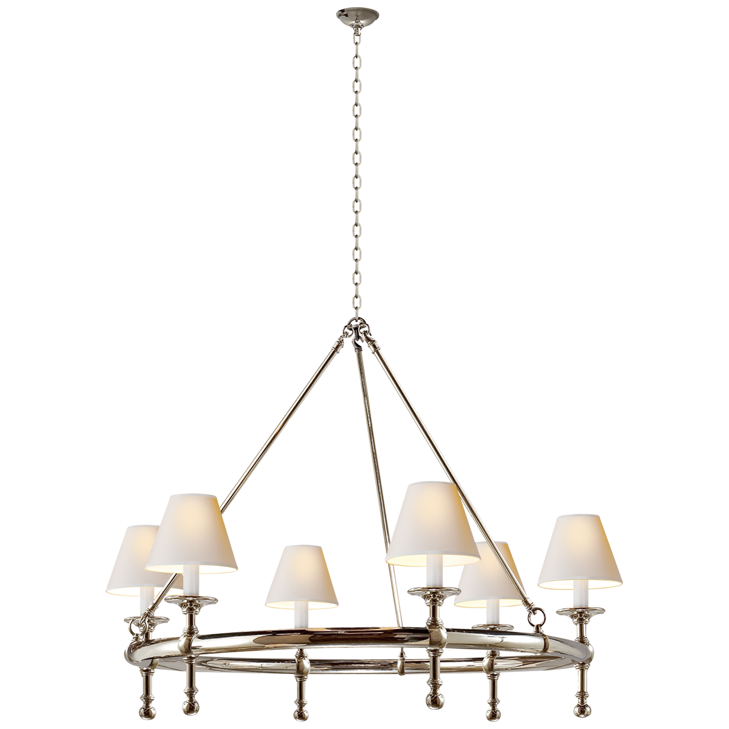 Classic Ring Chandelier - Polished Nickel Finish