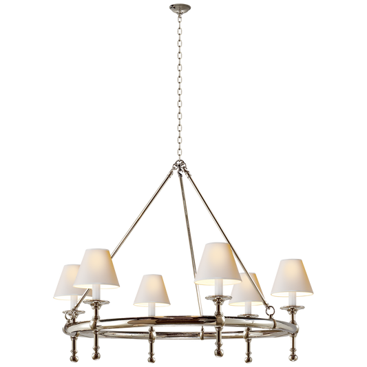 Classic Ring Chandelier - Polished Nickel Finish