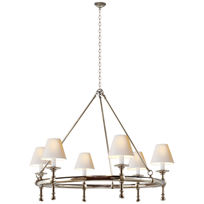 Classic Ring Chandelier - Polished Nickel Finish