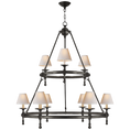 Load image into Gallery viewer, Classic Two-Tier Ring Chandelier - Bronze Finish
